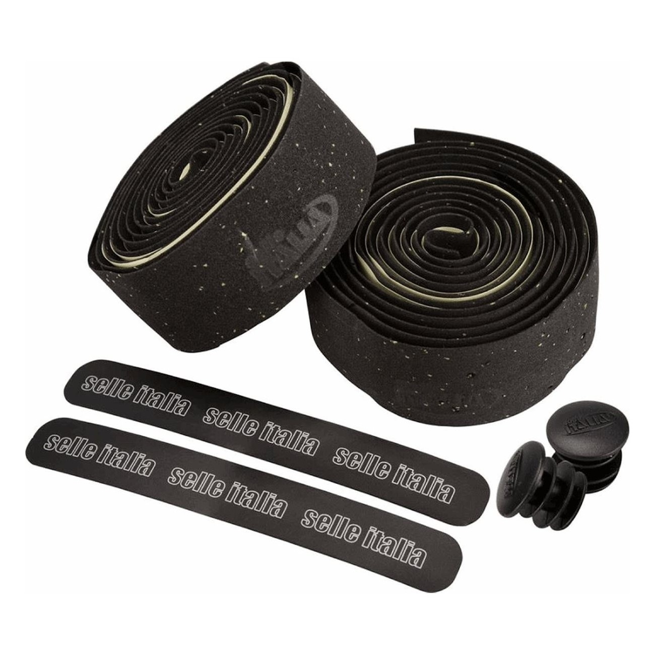 Nastro Manubrio SMOOTAPE Corsa Nero in EVA e Sughero 2.5mm con Tappo - 50g - 1 - Nastri manubrio - 8030282426313