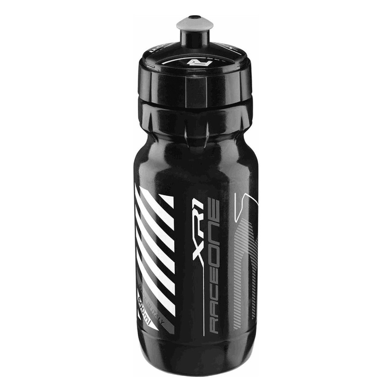 XR1 Sports Bottle 600ml Black and Silver with RaceOne Cap - 1