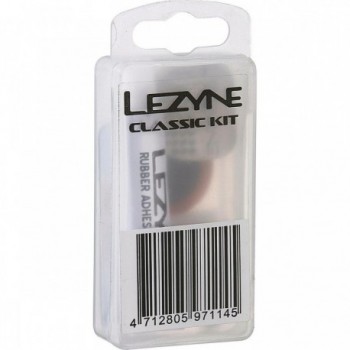 Kit de Reparación Lezyne Clásico para Ciclismo - Caja de Plástico con Pegamento 7 cc, 6 Parches Redondos, 2 Parches Ovales y Pal