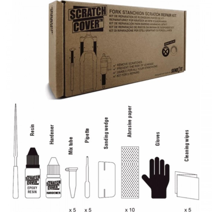 Black Stem Scratch Repair Kit with Ultra Durable Resin and Clear Coating - 1