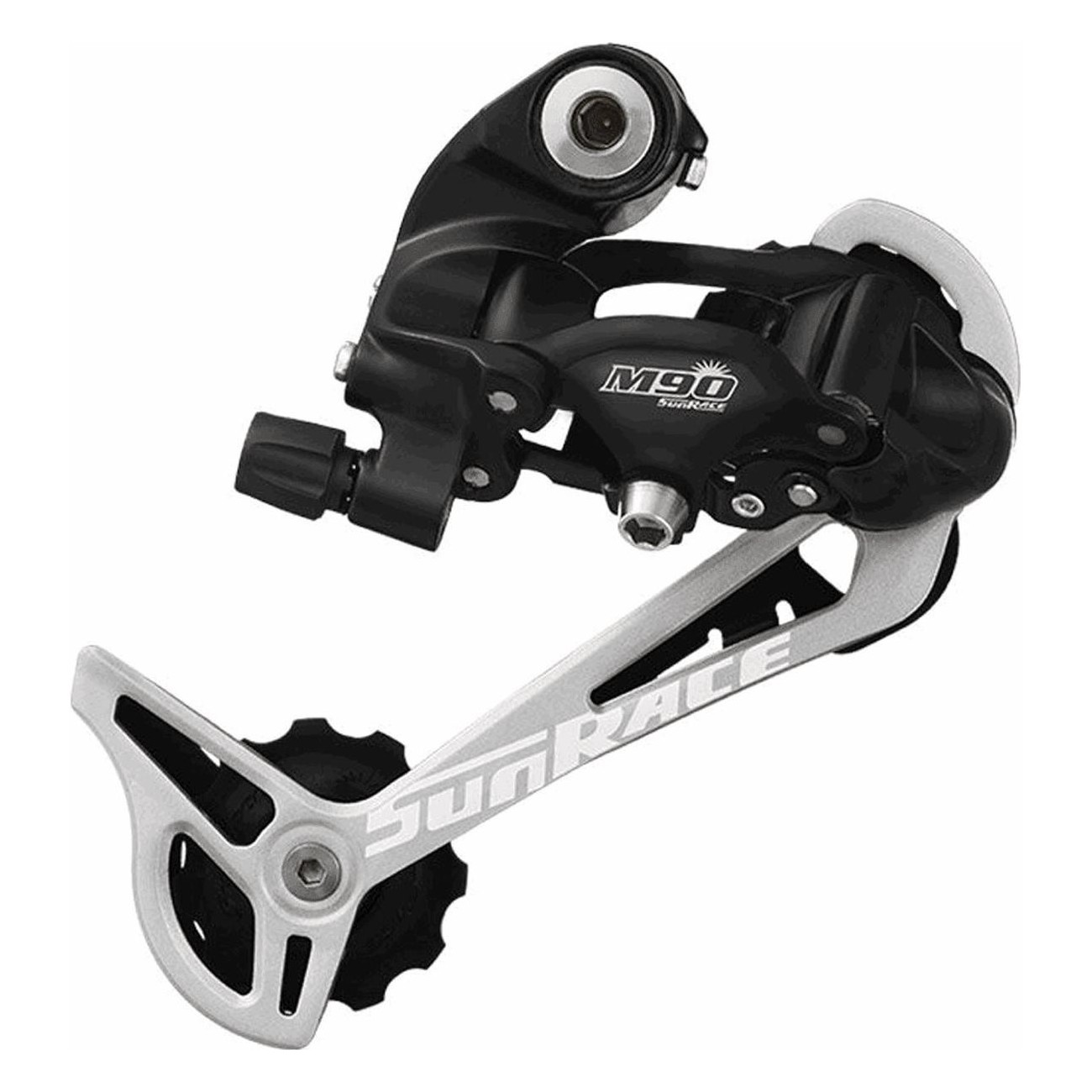 Sunrace 9V Black/Silver Long Cage Derailleur for 11-34T Cassettes MD90 - 1