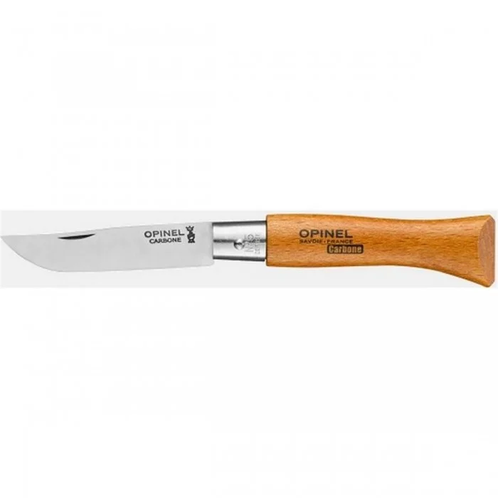 Couteau Opinel Viroblock N°5 en Acier au Carbone avec Lame de 6 cm et Manche en Hêtre - 1