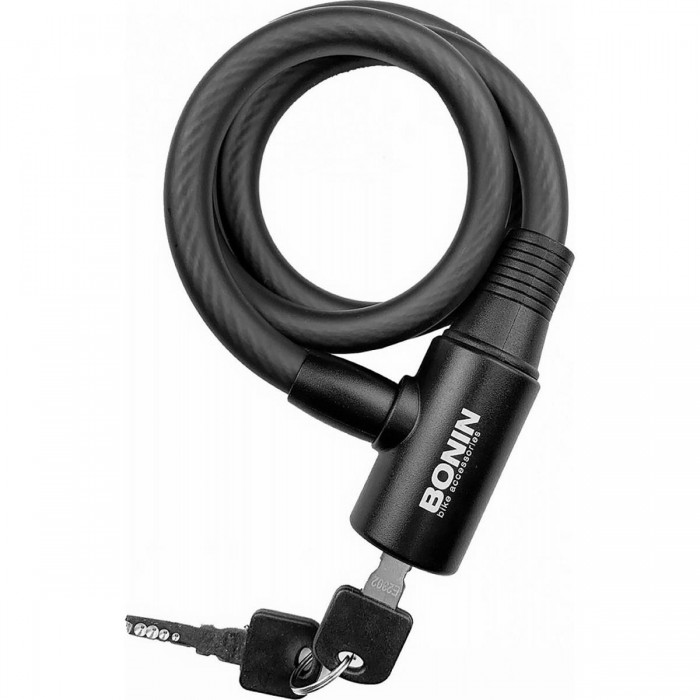 BONIN Spiral Lock Black 12x800 mm for Bicycle and Scooter - 1