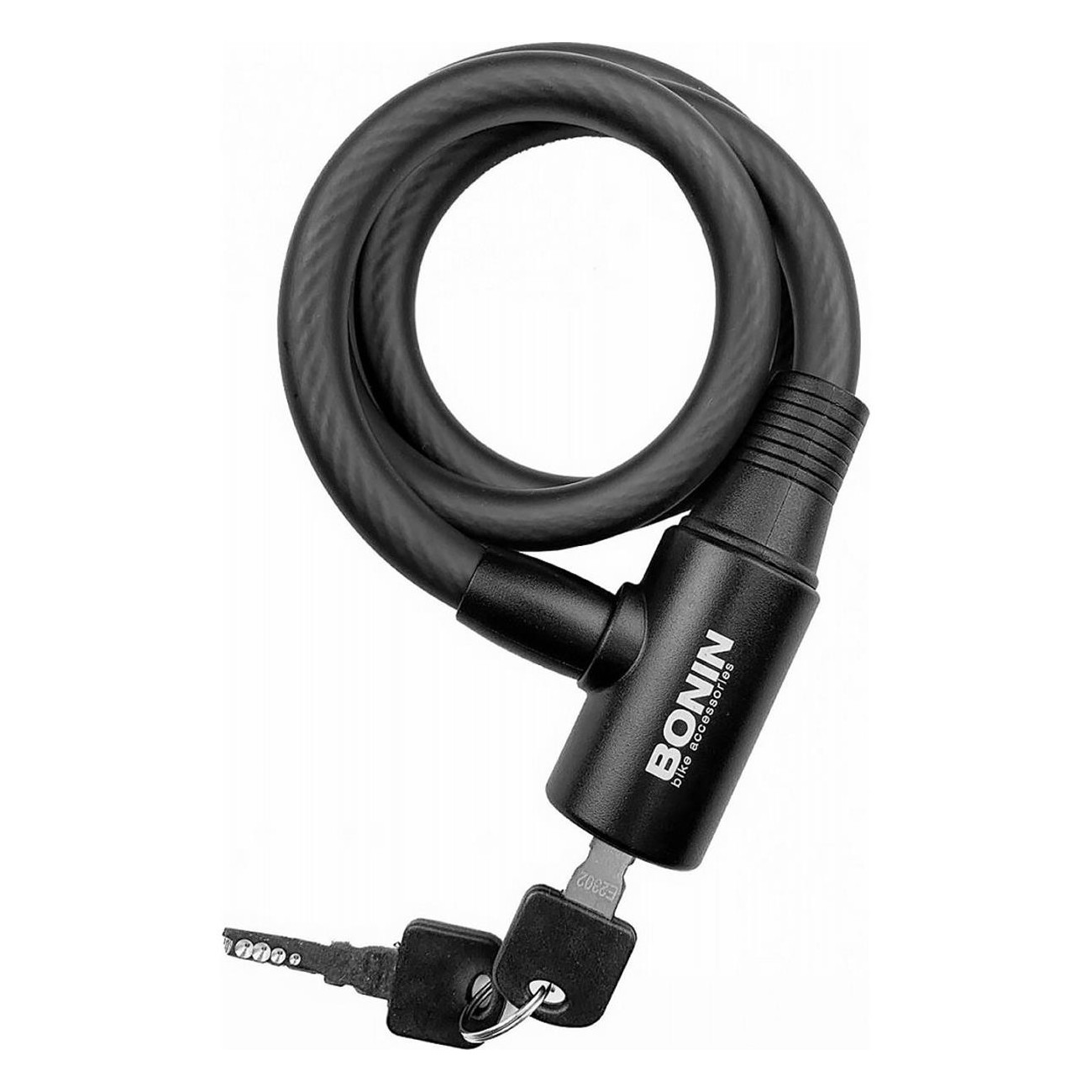 Cadenas à spirale BONIN Noir 12x800 mm pour vélo et scooter - 1