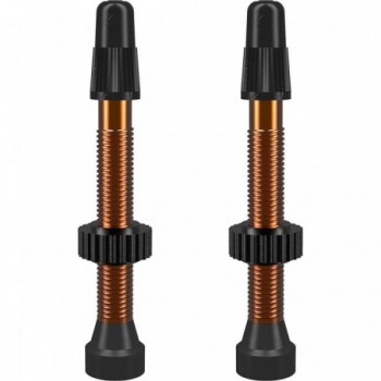 Presta Tubeless TCS Aluminum Valves Orange 46mm - Pack of 2 - 1