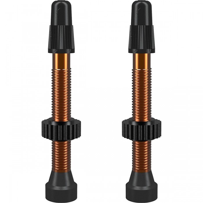 Presta Tubeless TCS Aluminum Valves Orange 46mm - Pack of 2 - 1