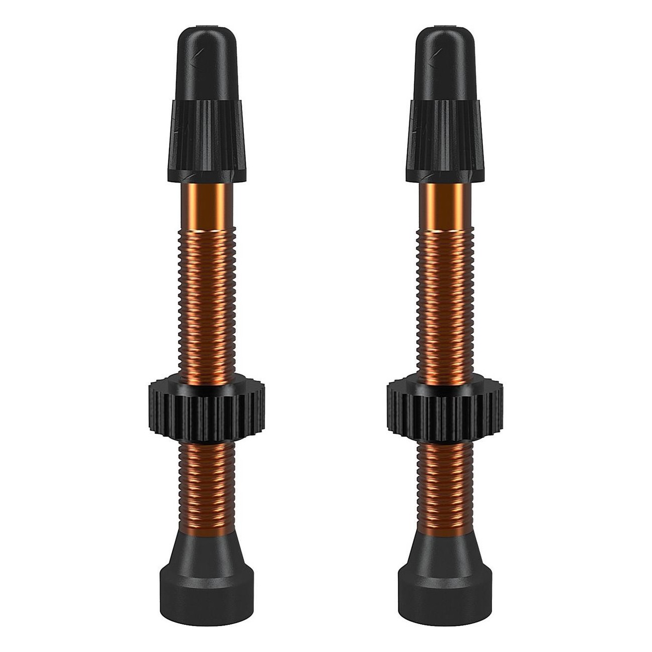 Presta Tubeless TCS Aluminum Valves Orange 46mm - Pack of 2 - 1