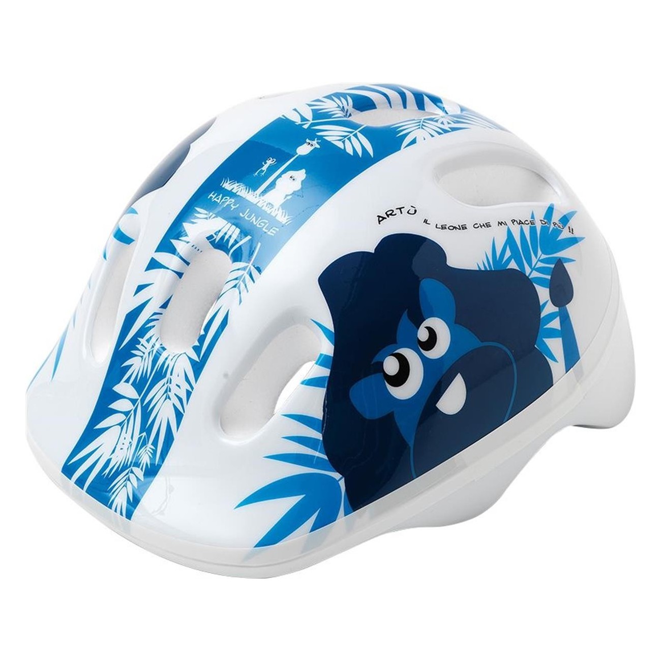 Casco Baby Happy Jungle Artù Blu XS 44/48cm - Sicurezza EN1078 PPE MVTEK - 1 - Caschi - 8005586209726