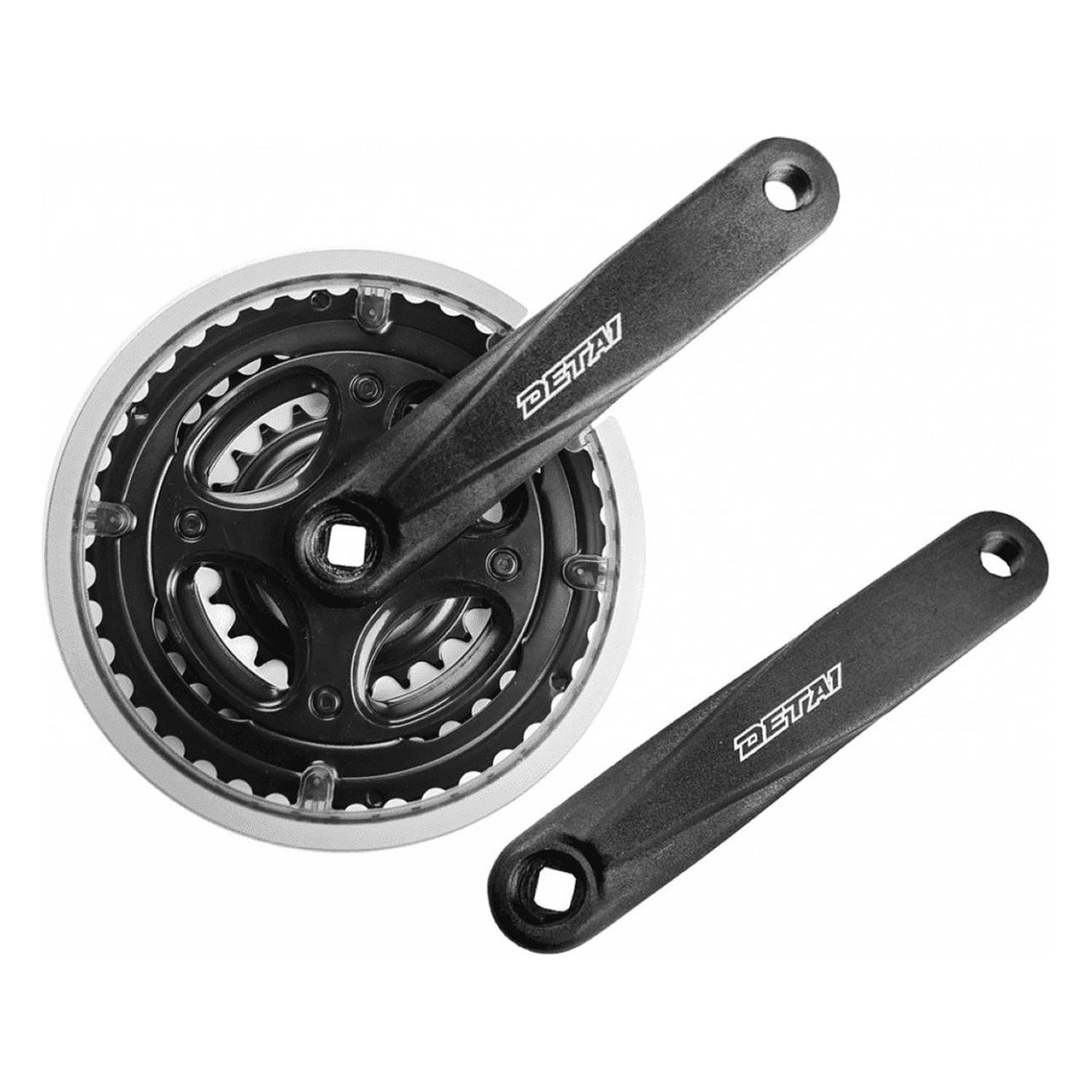 Black Aluminum MTB Crankset 24/34/42 Teeth, 170mm, Compatible 7/8 Speed - 1