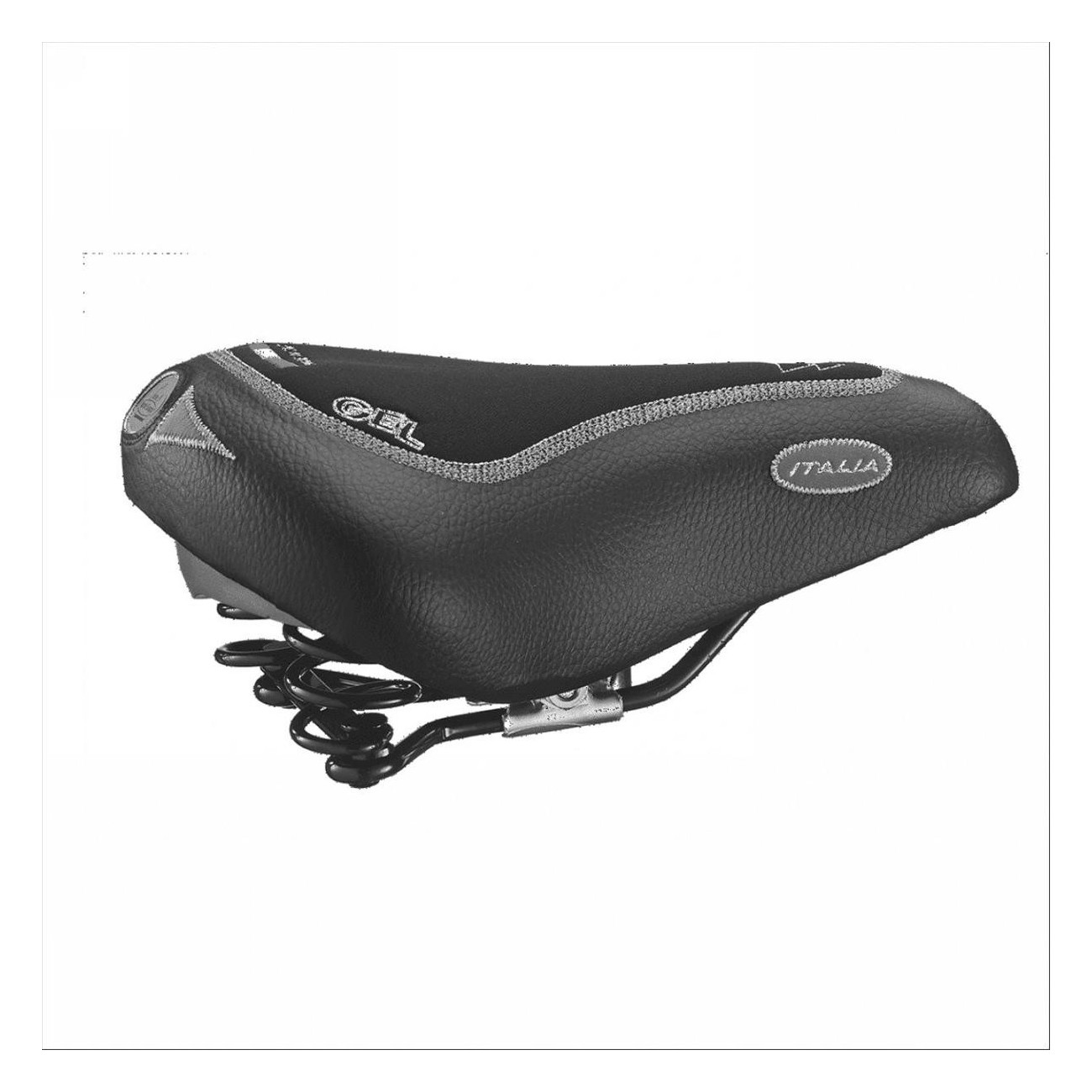 Citybike Saddle Bravo Gel Black with Spring Structure, 275x180 mm, 685g - 1