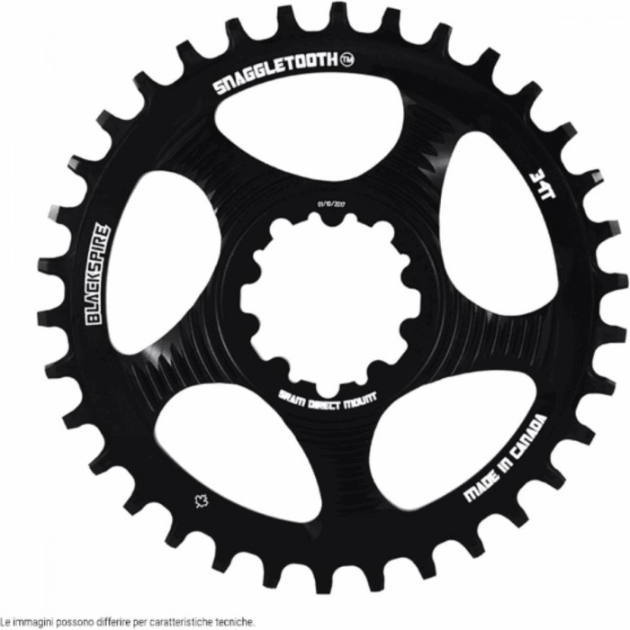 30T Snaggletooth MTB Chainring Direct Mount Sram Boost 11/12v, Black - 1