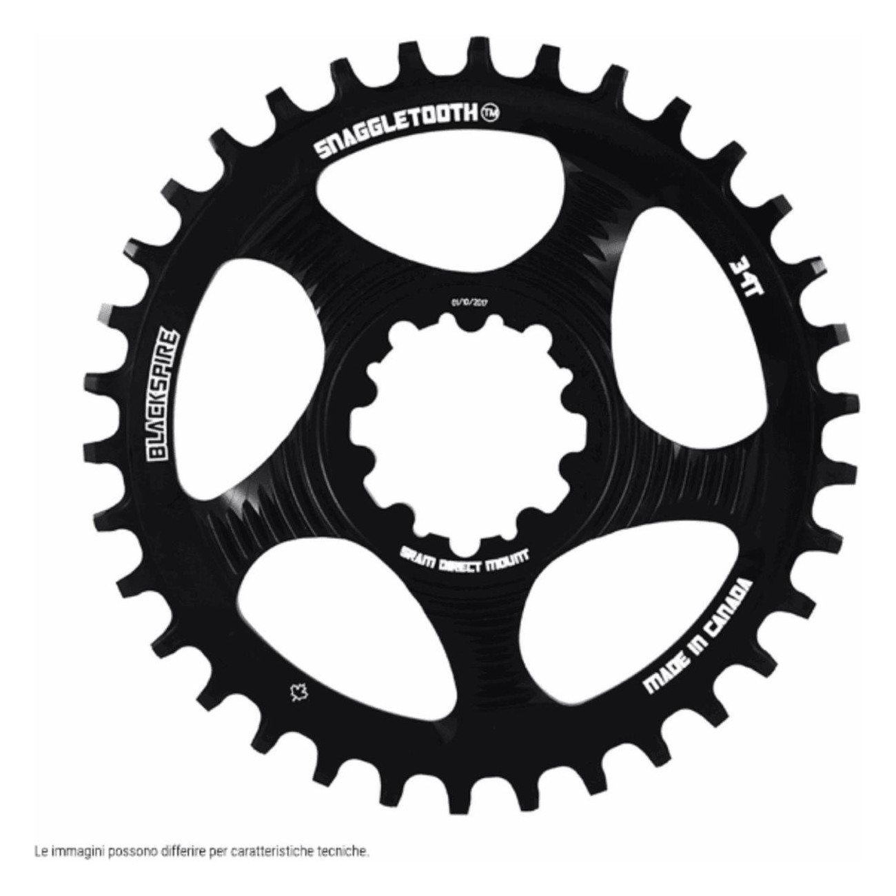 30T Snaggletooth MTB Chainring Direct Mount Sram Boost 11/12v, Black - 1