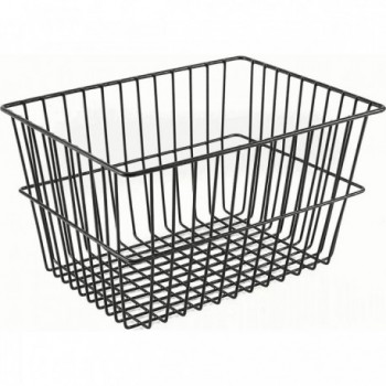 MVTEK Rectangular Front Basket 40x30x22 cm in Black Steel for Bicycle - 1