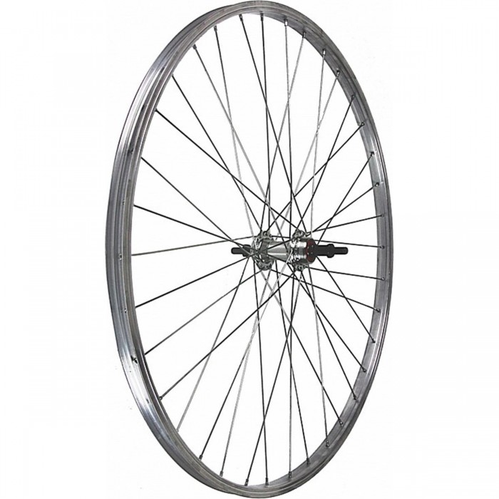 Rueda Trasera MTB 20' x 1.75 de Aluminio Plata, 7 Velocidades, Eje de Bolas - 1