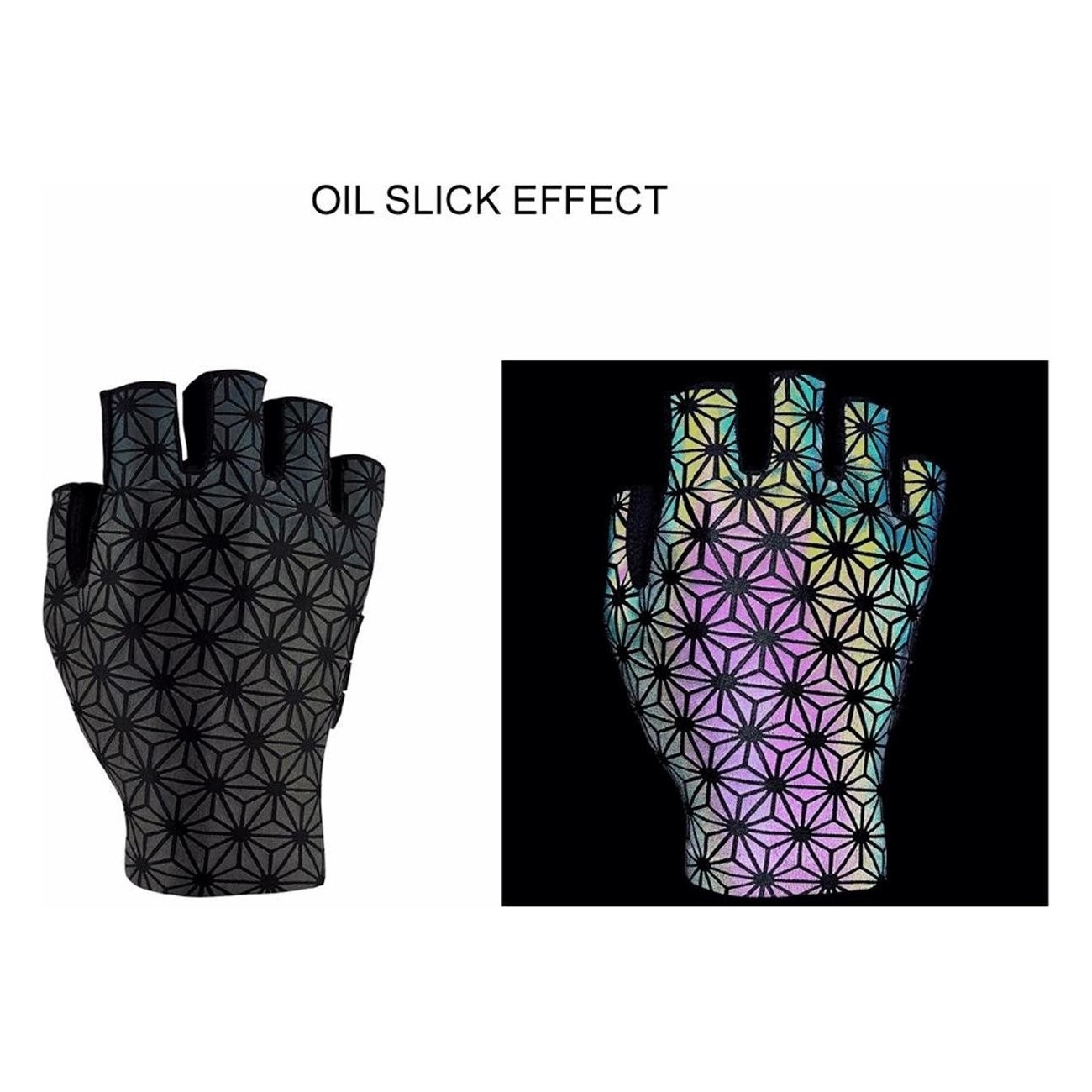 SupaG SHORT Gloves 100% Polyester, Oil Slick Design, Size M - SUPACAZ - 1