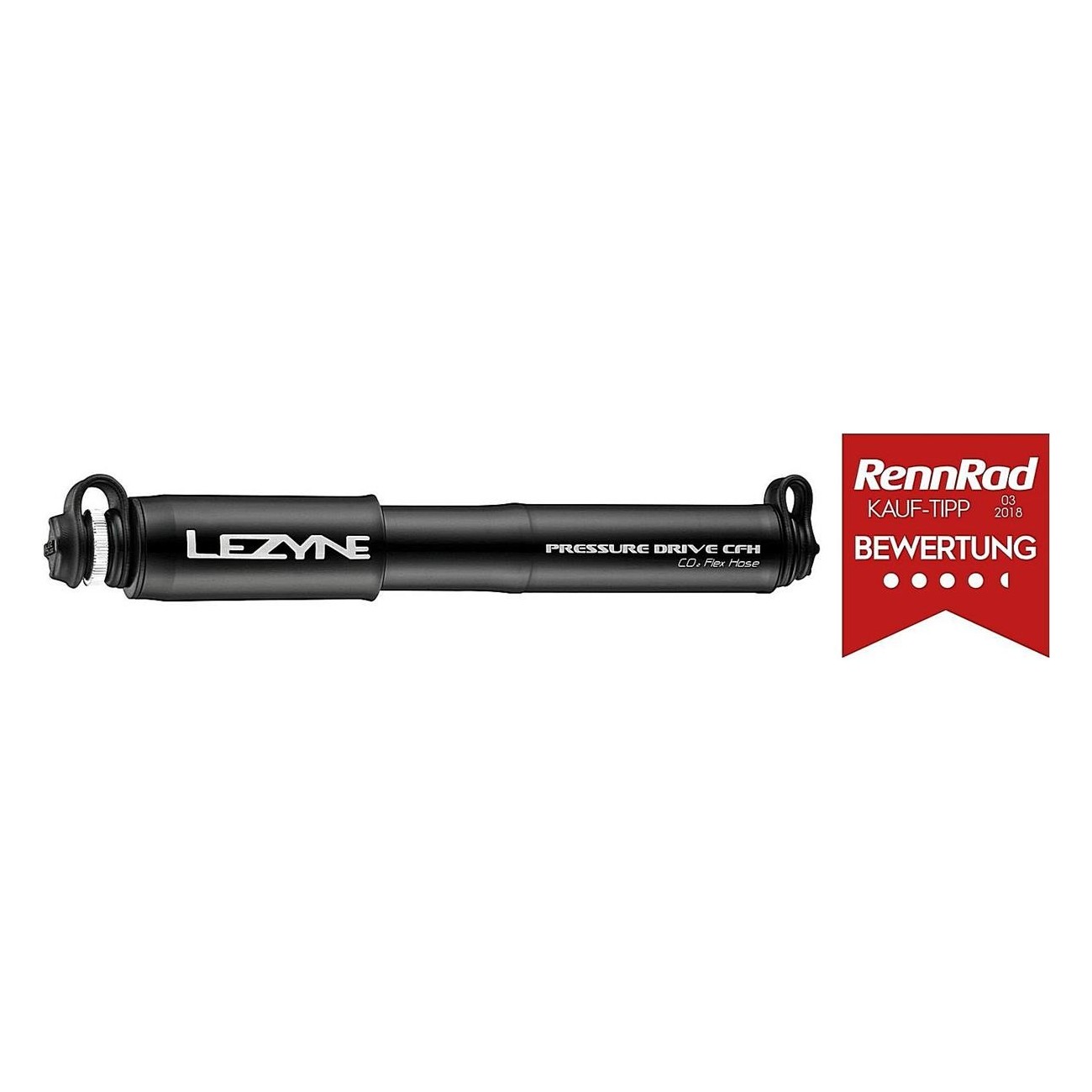 Lezyne CNC Hand Pump with CFH Pressure Drive, 2-in-1 System, Black - 2