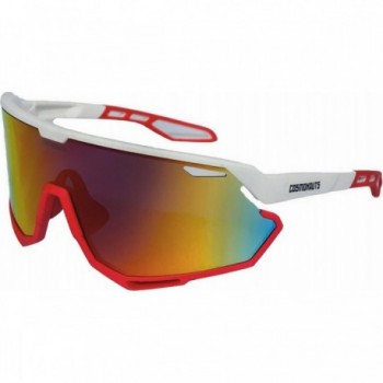 Urano New Cycling Glasses White/Red with UV400 Protection and TR90 Frame - 1