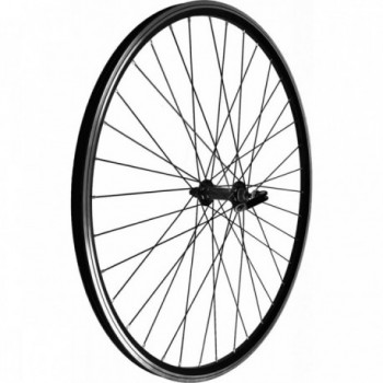 Ruota Anteriore MTB 26' in Alluminio Nero con Mozzo a Cuscinetti e Doppia Camera - 1 - Ruote complete - 8053329968867