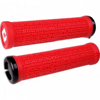 Manopole Stay Strong V2.1 Rosse con Morsetti Neri 135 mm per BMX e MTB - Comfort e Durata - 1 - Manopole - 5056410503650