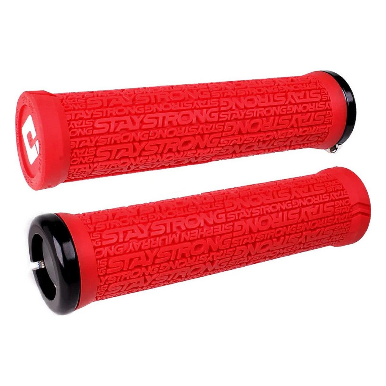 Stay Strong V2.1 Red Grips with Black Clamps 135 mm for BMX and MTB - 1