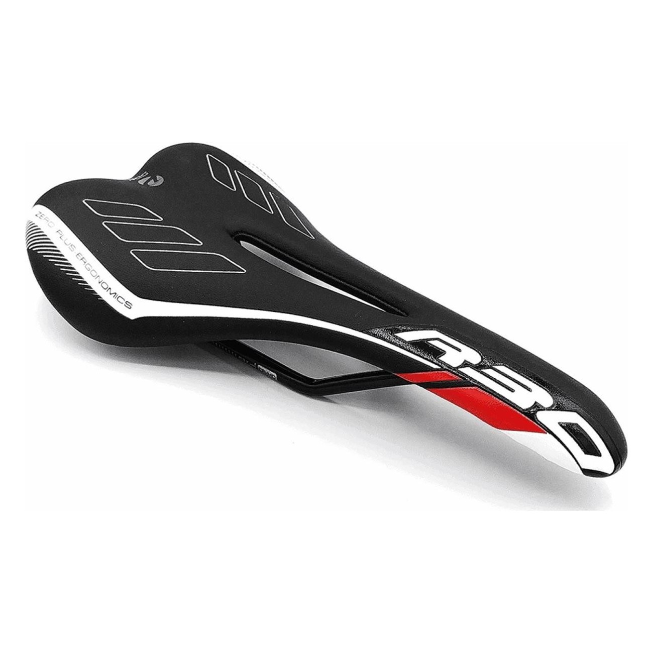 MTB/Road Saddle R30 Black/Red Skay with Steel Rail, 255g - 1