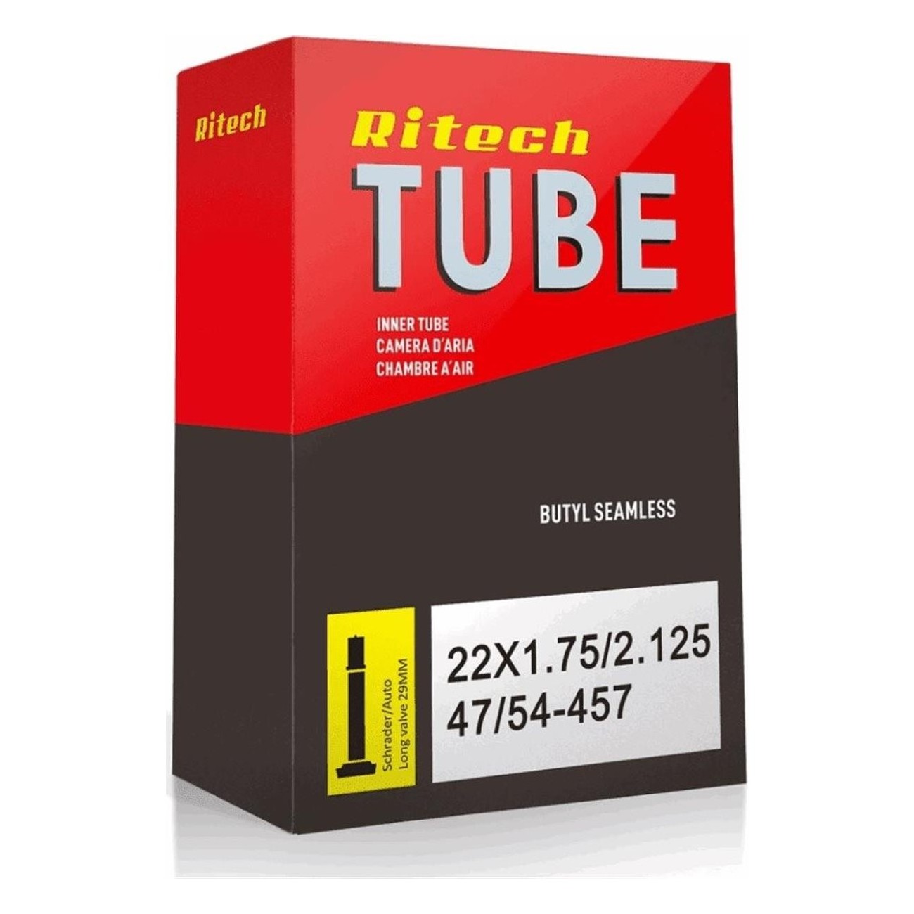 Ritech Inner Tube 22x1.75/2.125 with 29mm Auto Valve - ETRTO 47/54-457 - 1