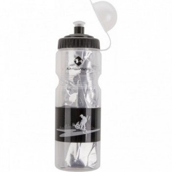 M-WAVE 400 ml Thermal Bottle in Transparent and Black Plastic - 1