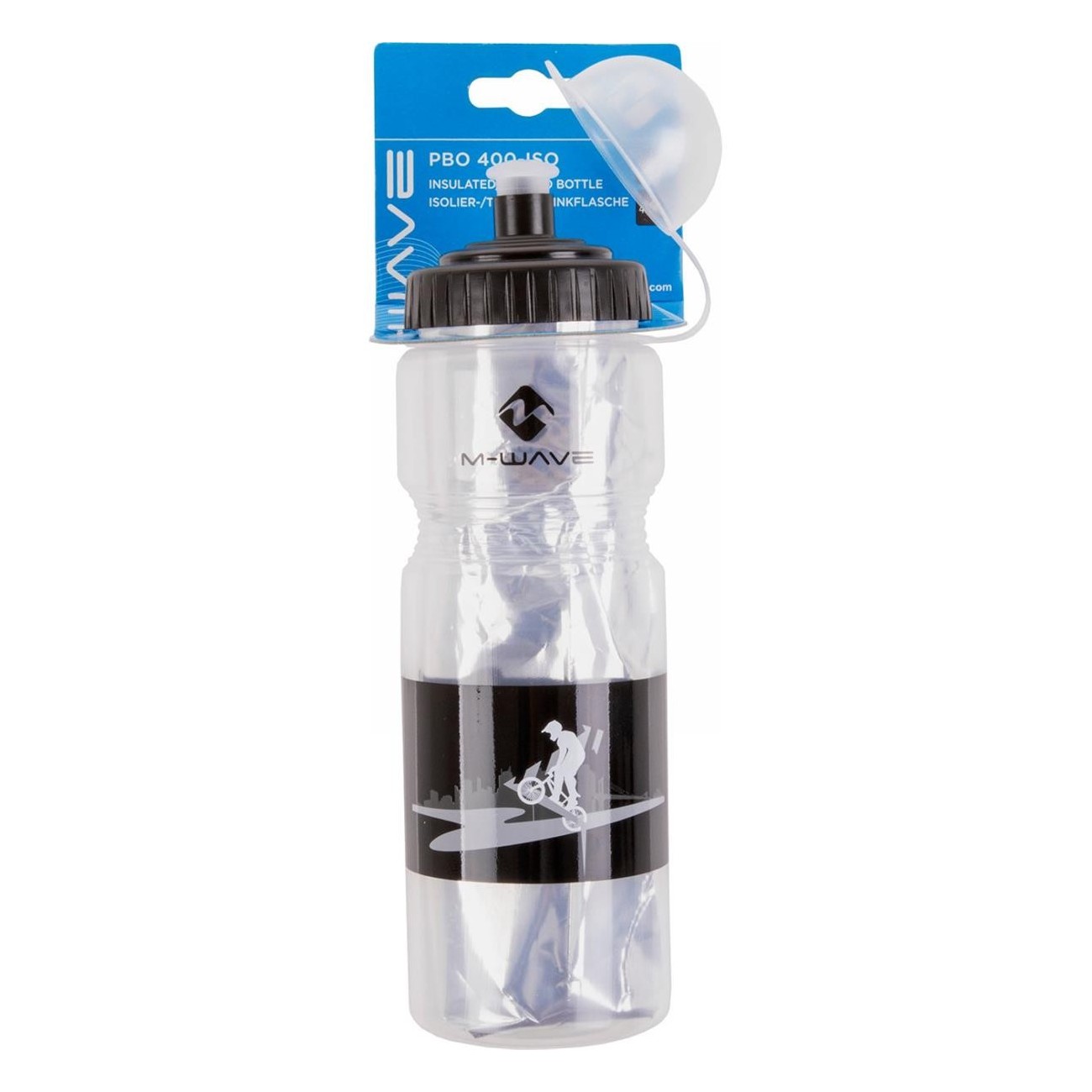 M-WAVE 400 ml Thermal Bottle in Transparent and Black Plastic - 3