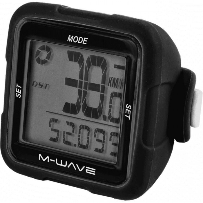 M-WAVE Wireless Bike Computer Black, 14 Functions, Waterproof Silicone - 1