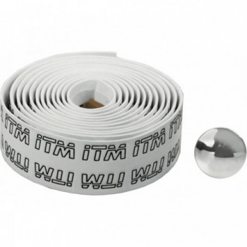 White ITM EVA Handlebar Tape with Embossed Logo for Adults - 1