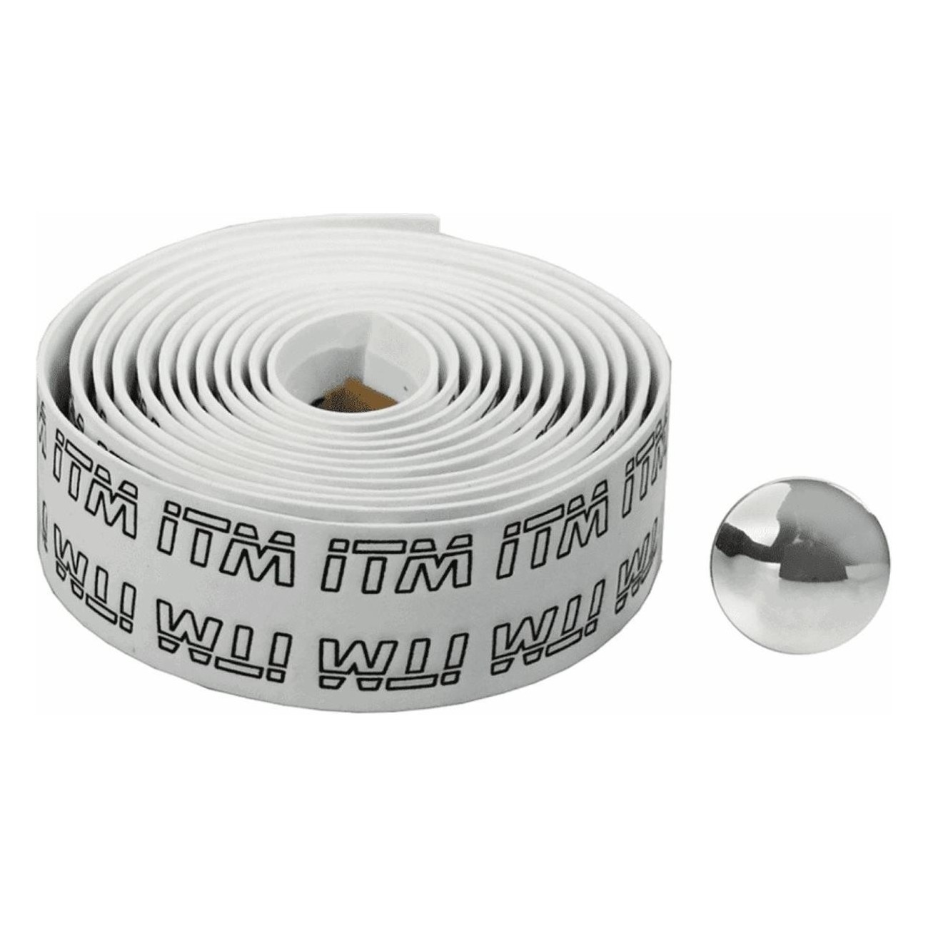 White ITM EVA Handlebar Tape with Embossed Logo for Adults - 1