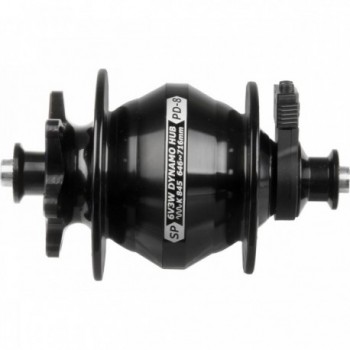 Black Hub Dynamo 6V/3W for Disc Brakes, 26-28' Wheels, 32 Holes, Anodized - 1