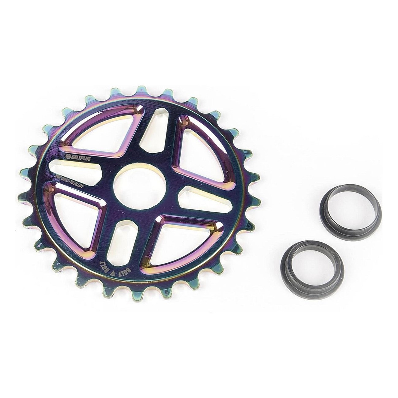 CNC Sprocket Center 6061-T6 Alloy 28T Oil Slick Finish - 1