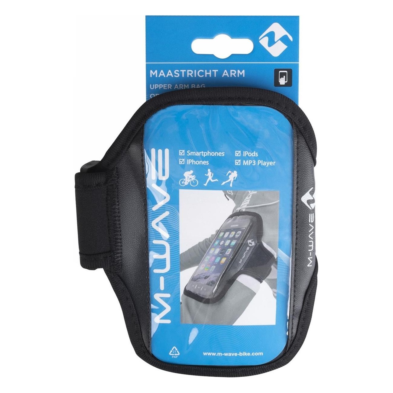 M-Wave Maastricht Arm Smartphone Holder Black 170x120 mm with Touch & Audio Jack - 3