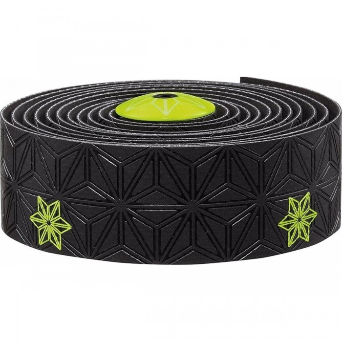 SUPACAZ Galaxy Super Sticky Kush Neon Yellow Handlebar Tape with Cap - 1