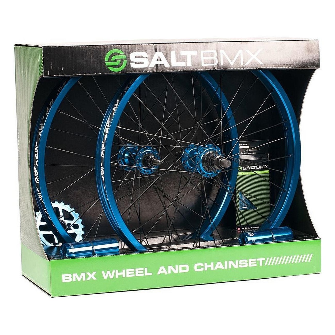 Roues Arrière Salt Valon avec Moyeu Cassette Semi-Scellé 9T - Couleur Cyan - 1