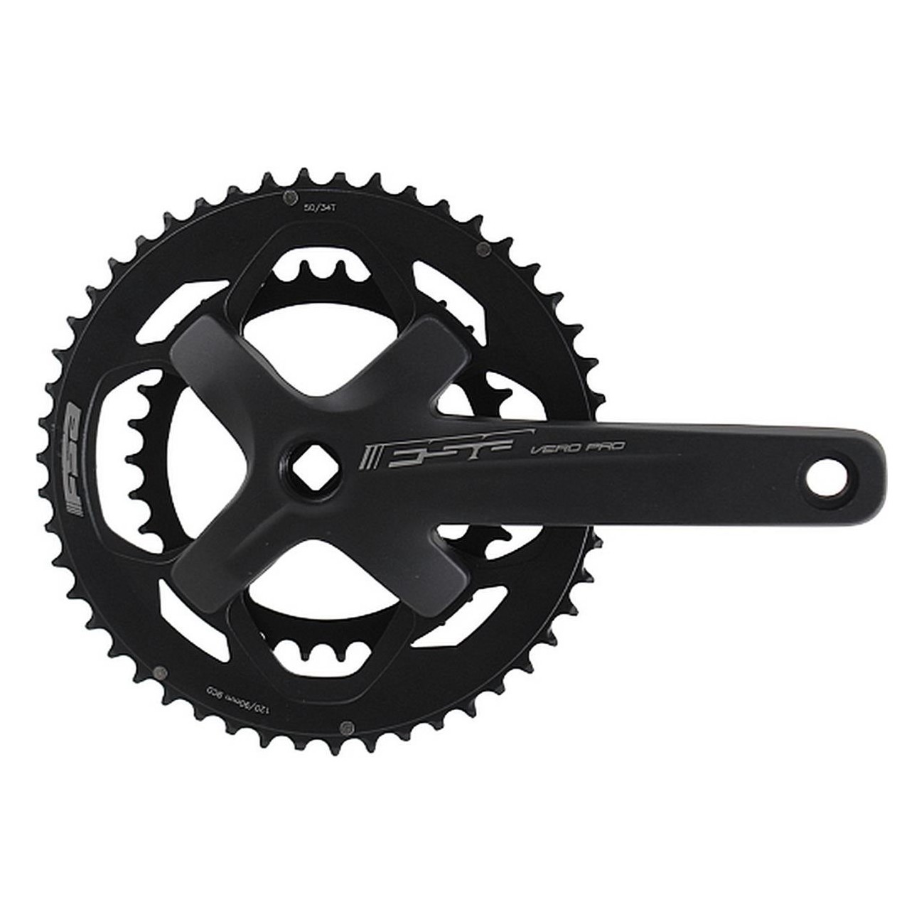 Pédalier Vero Pro 2x B1 50x34D 175mm Noir pour Vélo de Route - Compatible Shimano, SRAM et Campagnolo - 1