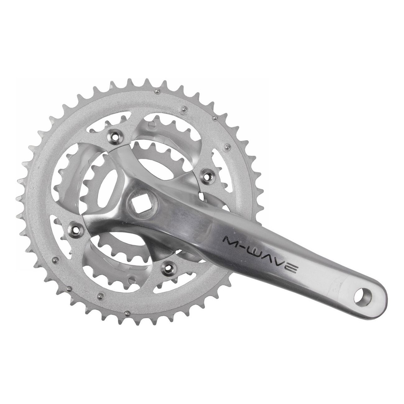 Silver Crankset 170mm for 9/8 Gears, JIS, Square Bottom Bracket - 1