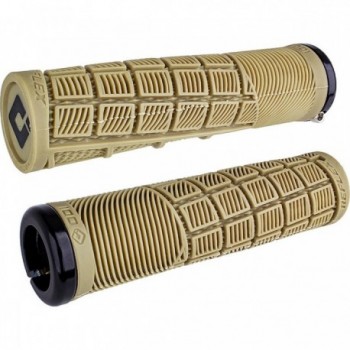 Impugnature Odi Grips Reflex V2.1 Lock-On Beige con Morsetti Neri 135 mm per BMX e MTB - 1 - Manopole - 0711484195082