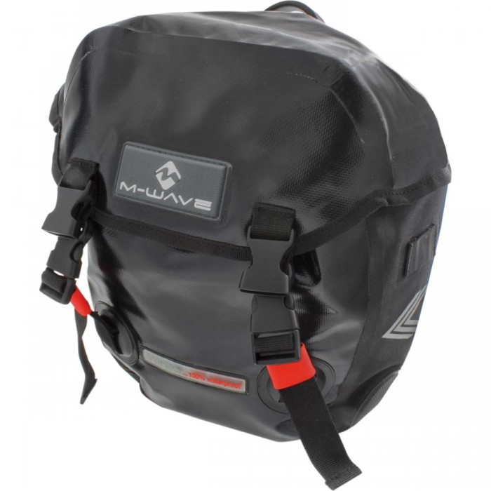 Bolsa Portapacchi Impermeable Calgary 25L Negra con Fijación y Reflectantes - 1