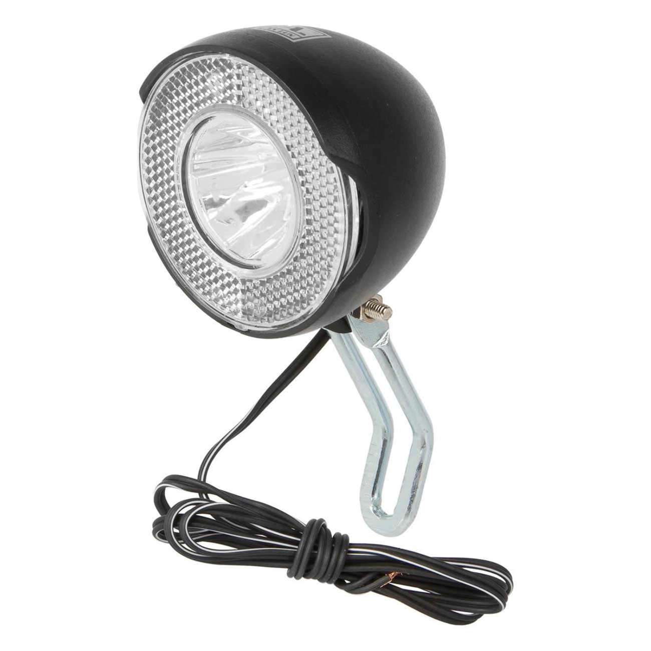 Faro Delantero Dinamo LED Anlun 6V 1.1W 14 Lux Negro con Soporte y Reflector - 1