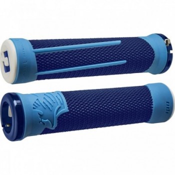 Manopole MTB ODI AG2 Signature Lock-On 2.1 Blu-Azzurro con Morsetti Blu, 135mm - 1 - Manopole - 0711484190872