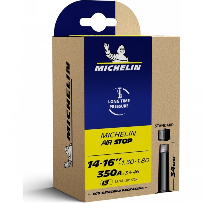 Michelin Air Stop 14/16 Schlauch mit 34mm Ventil - Hohe Widerstandsfähigkeit - 1