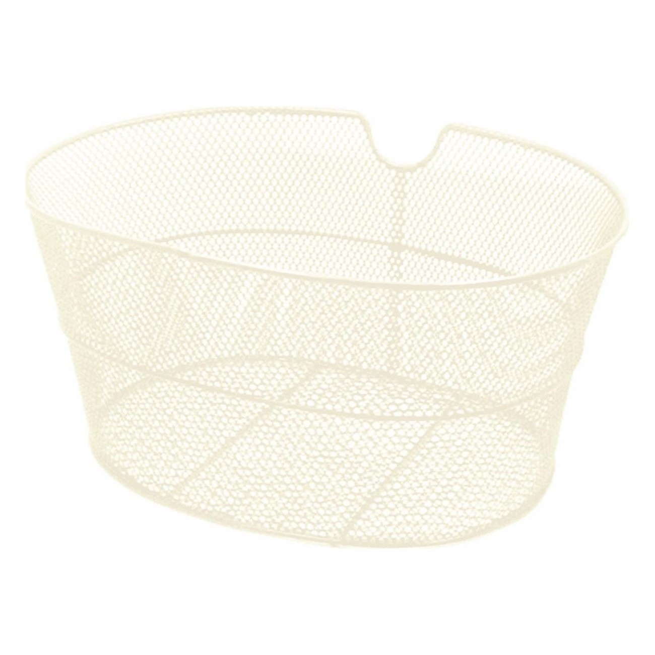 Panier Avant Ovale en Fer Crème pour Vélo 38x28x18 cm - 1