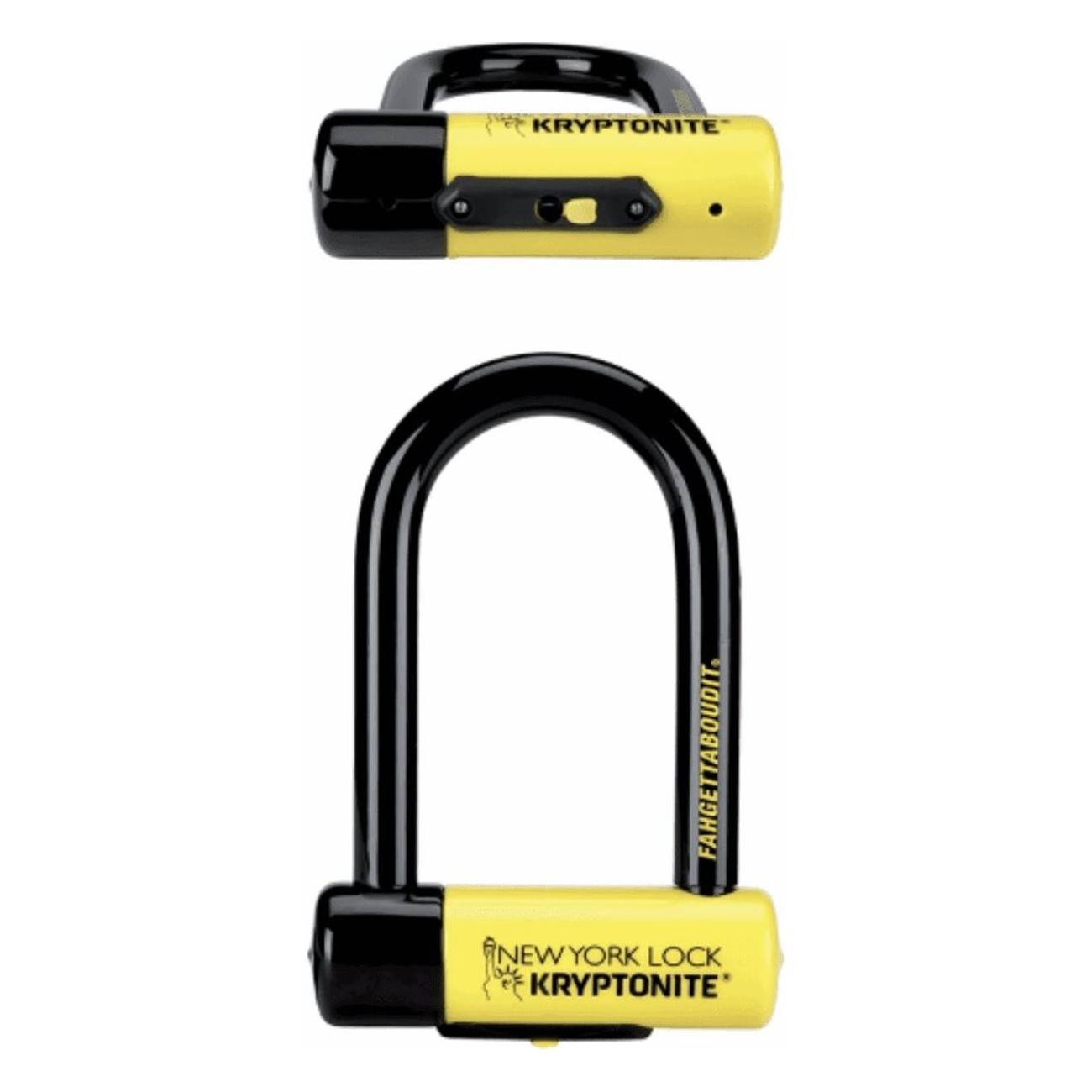 New York Mini U-Lock 18mm with Key, Maximum Security Yellow/Black - 1