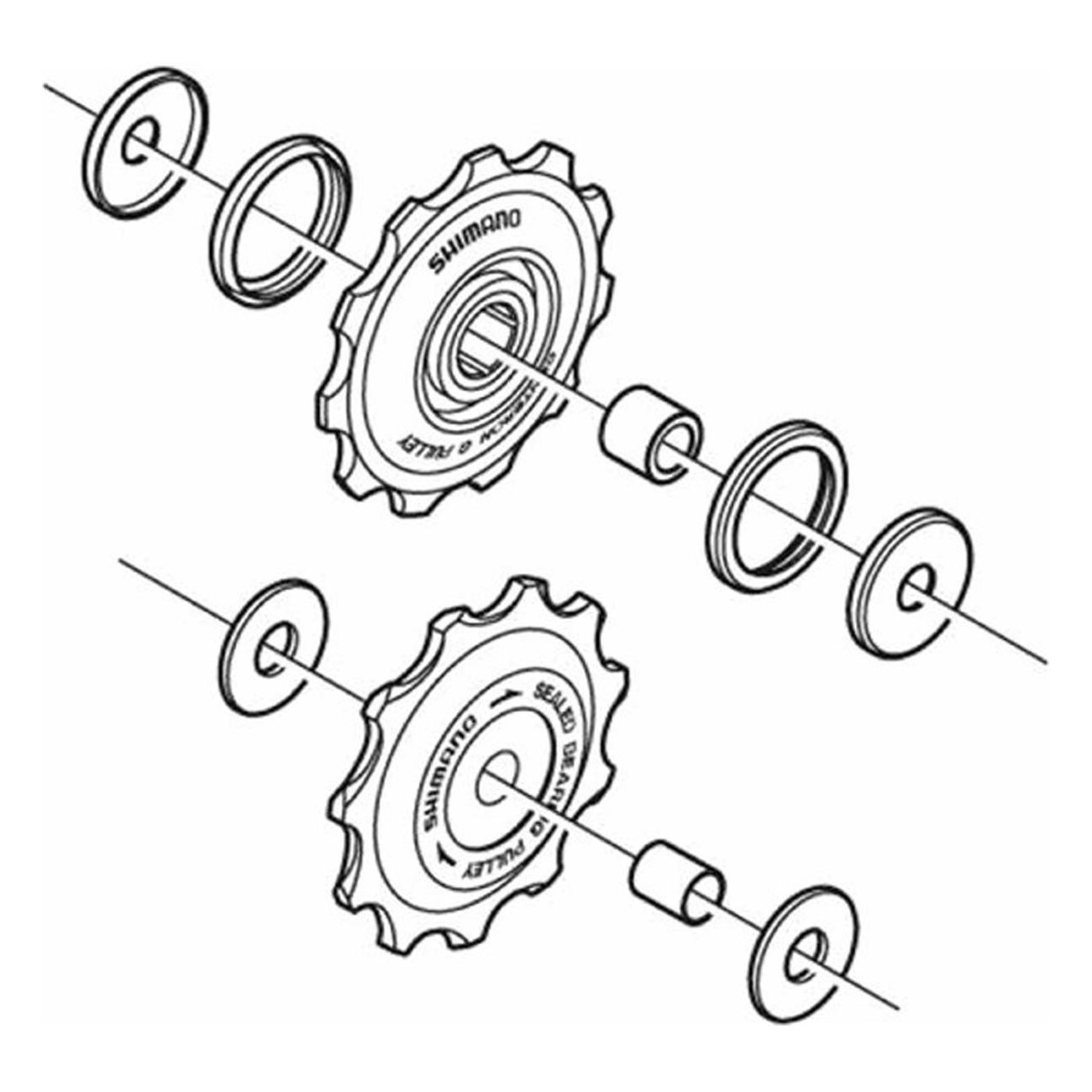 Par de poleas de cambio trasero Shimano Ultegra 6700 Negro - 1