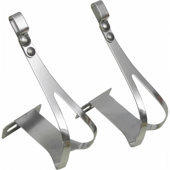 EMM151 Silver Steel Footpegs - Pair by MVTEK - 1