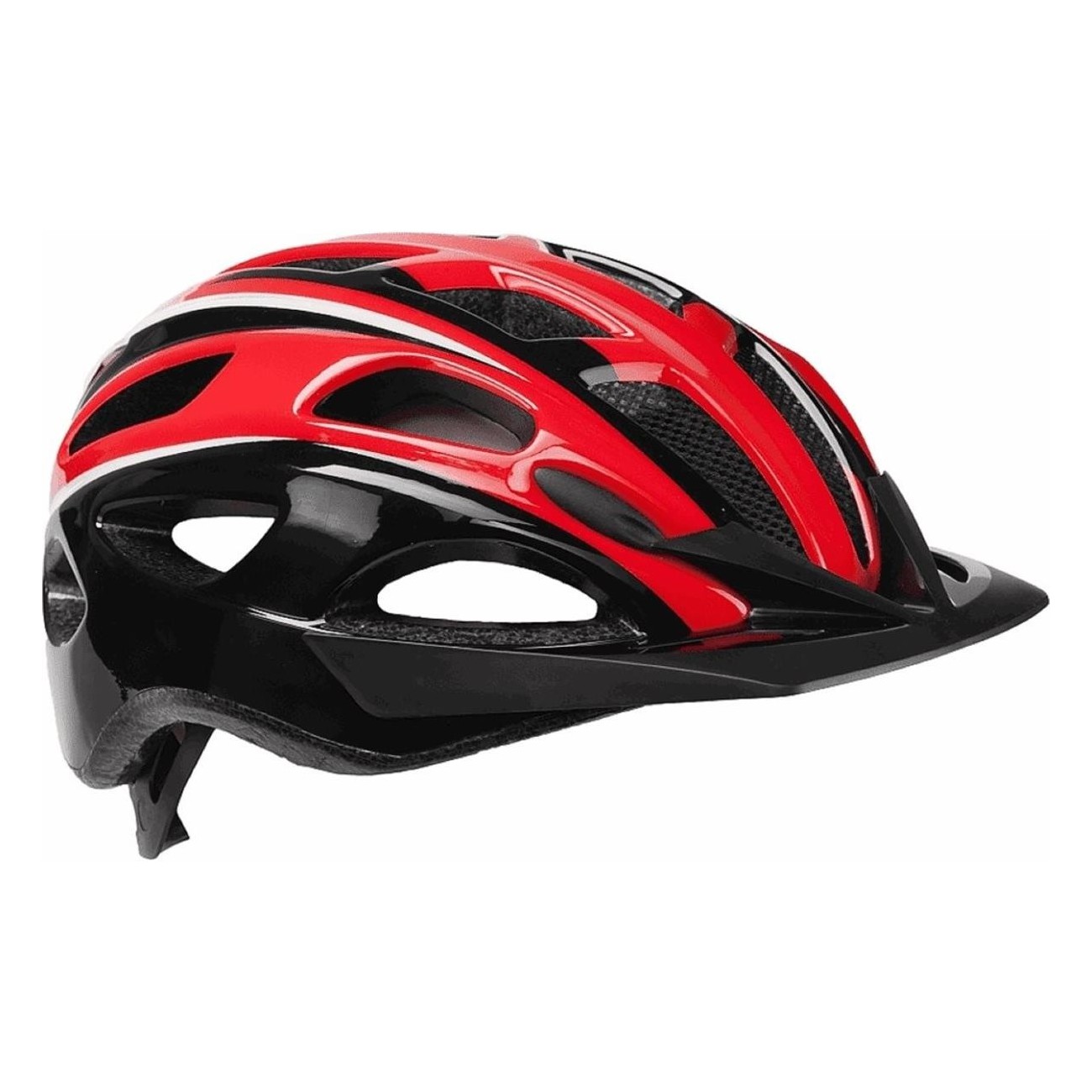 S-291 Cycling Helmet with Rear Light, Red/Black/White, Size L (58-61 cm) - 1