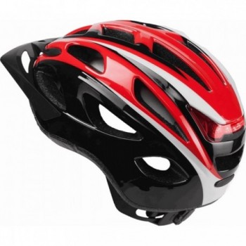 S-291 Cycling Helmet with Rear Light, Red/Black/White, Size L (58-61 cm) - 2