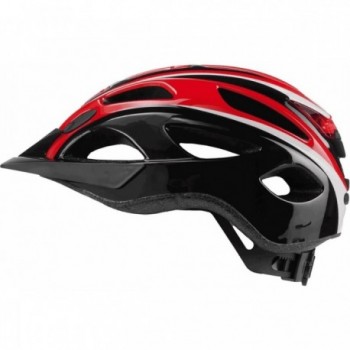 S-291 Cycling Helmet with Rear Light, Red/Black/White, Size L (58-61 cm) - 3